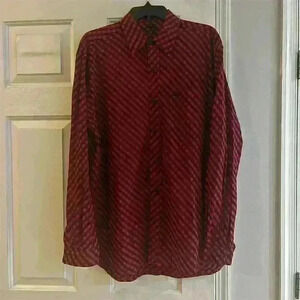 Ecko Unltd. Men's L Red Plaid Long Sleeve Button-Up Shirt Casual